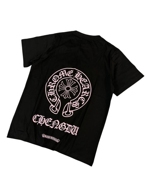 1:1 quality CH Pink Horseshoe Letter Print Tee