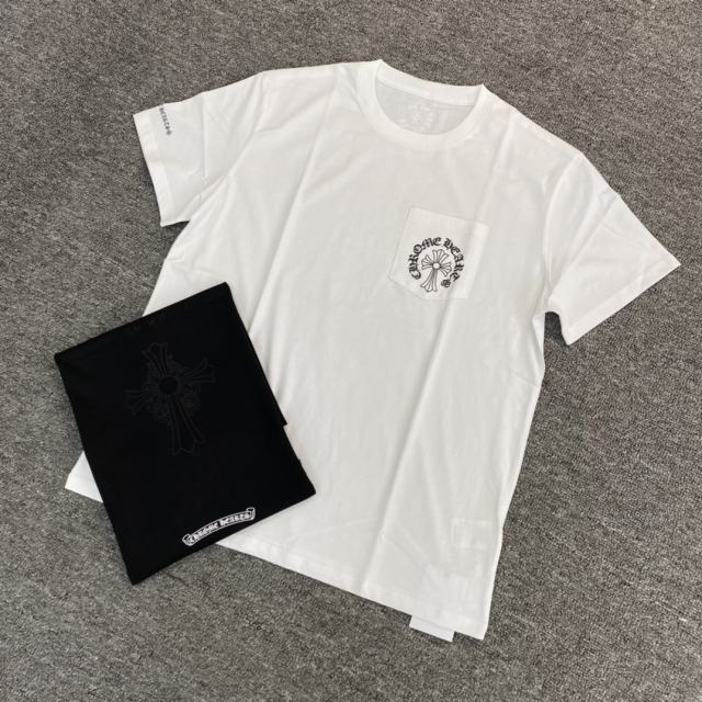 1:1 quality CH Simple minimalist dark print three elements tee 2 colors