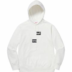 SUPREM* CDG BOX LOGO HOODIE WHITE