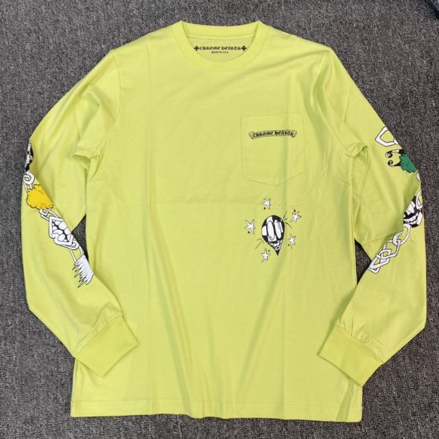 1:1 quality CH Apple Green Graffiti Print Long Sleeve T-Shirt