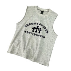 1:1 quality CH Flocked Printed Vest 2 colors for girls