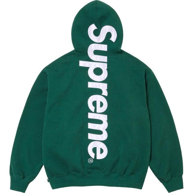 SUPREM* SATIN APPLIQUÉ APPLIQUE HOODED SWEATSHIRT HOODIE