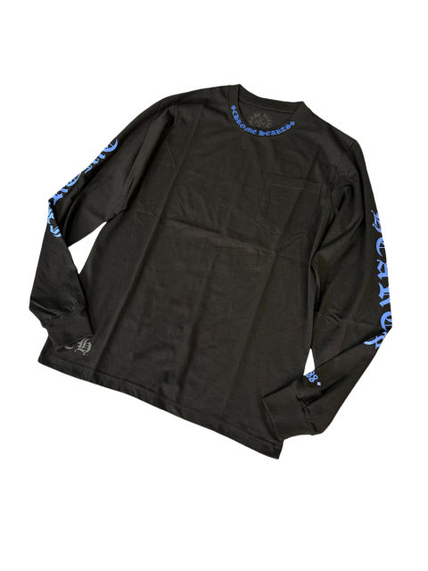 1:1 quality CH Blue Letter Print Long Sleeve T-Shirt