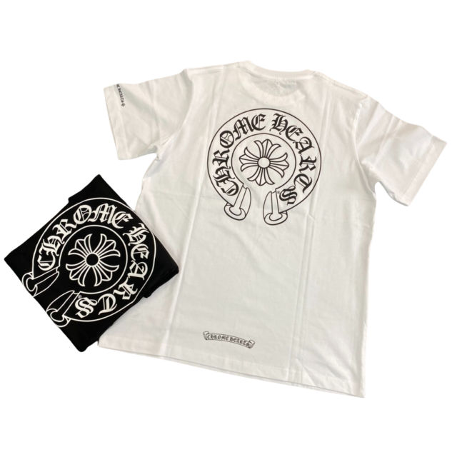 1:1 quality CH Front and back horseshoe cross print Tee 2 colors