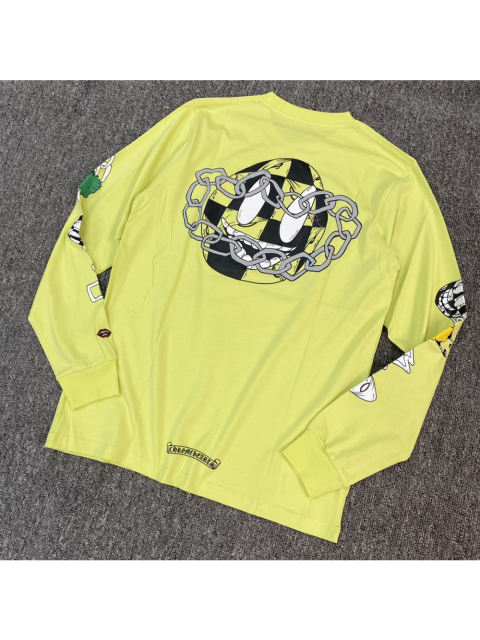 1:1 quality CH Apple Green Graffiti Print Long Sleeve T-Shirt