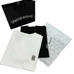 1:1 quality CH Embroidered Letter Tee 2 colors