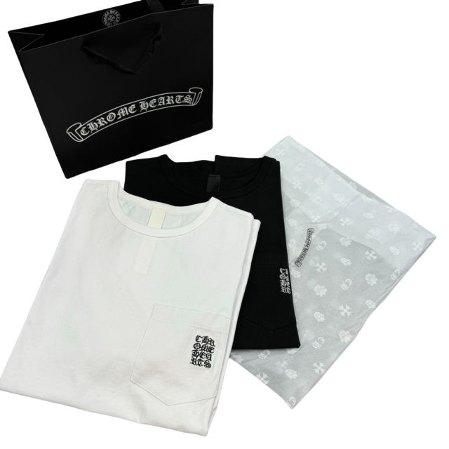 1:1 quality CH Embroidered Letter Tee 2 colors