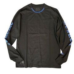 1:1 quality CH Blue Letter Print Long Sleeve T-Shirt