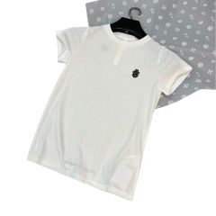 1:1 quality CH Treasure Sword Letter Embroidered Tee 2 colors for girls