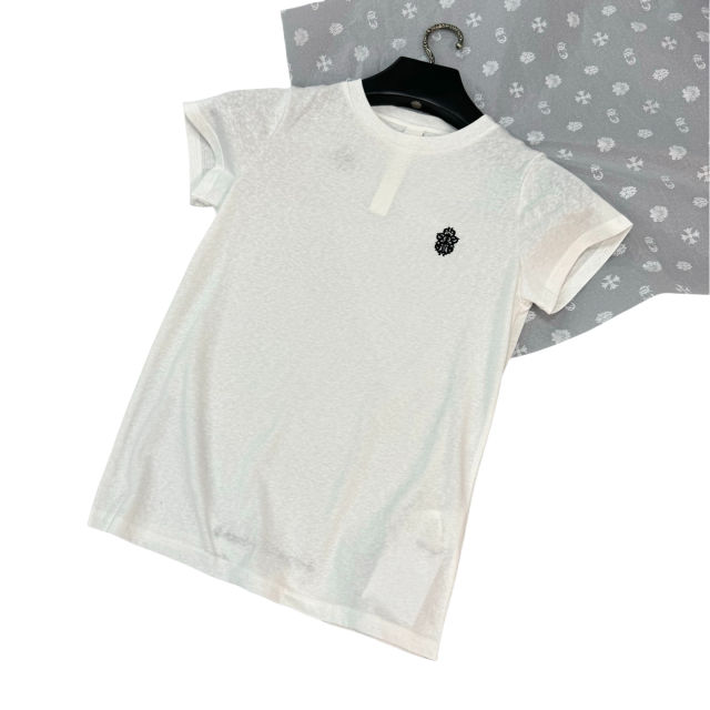 1:1 quality CH Treasure Sword Letter Embroidered Tee 2 colors for girls
