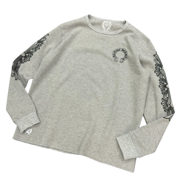 1:1 quality CH Waffle Fabric Printed Long Sleeve T-Shirt 3 colors