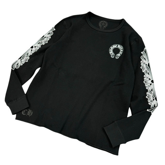 1:1 quality CH Waffle Fabric Printed Long Sleeve T-Shirt 3 colors