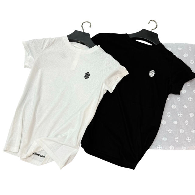 1:1 quality CH Treasure Sword Letter Embroidered Tee 2 colors for girls