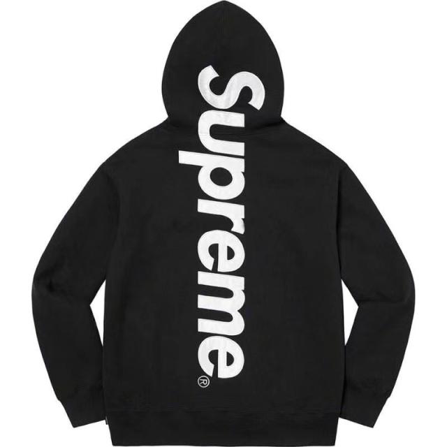 SUPREM* SATIN APPLIQUÉ APPLIQUE HOODED SWEATSHIRT HOODIE