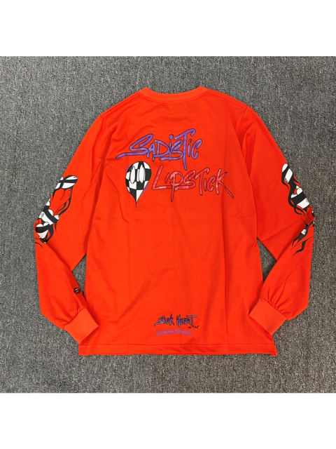 1:1 quality CH Pocket Spark Letters Sweatshirt Red Color long sleeve T-shirt