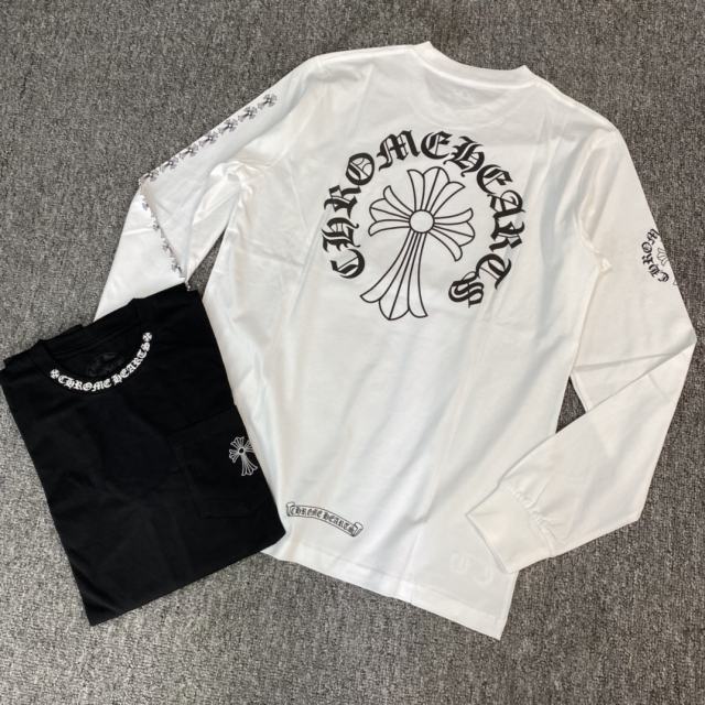 1:1 quality CH Monogrammed Collar Cross Arm Long Sleeve