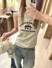 1:1 quality CH Flocked Printed Vest 2 colors for girls