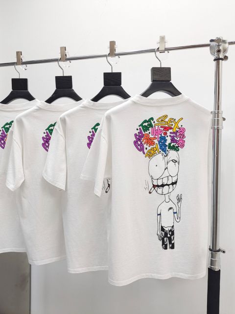 1:1 quality CH Back Graffiti Alphabet Portrait Print Tee