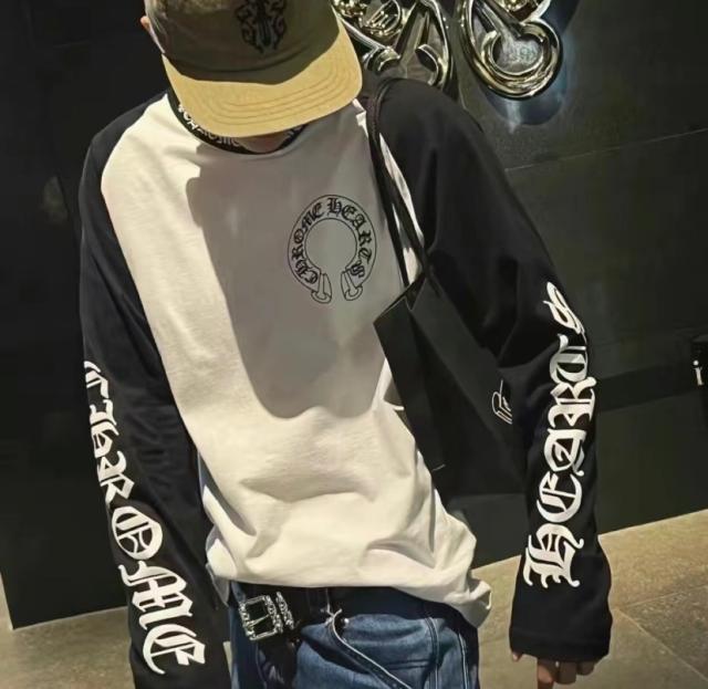 1:1 quality CH Back big horseshoe print black and white matching color long sleeves