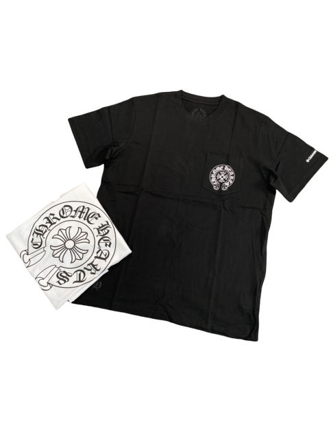 1:1 quality CH Front and back horseshoe cross print Tee 2 colors