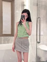 1:1 quality CH Embroidered Sword Stripe Short Sleeve Vest 3 colors for girls