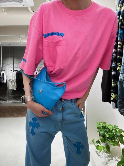 1:1 quality CH Dopamine Colorblock Logo Print Tee 2 colors