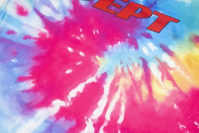 Retro tie-dyed rainbow splash washed printed tee