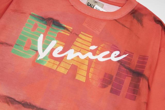 Retro tie-dyed gradient letter washed printed tee