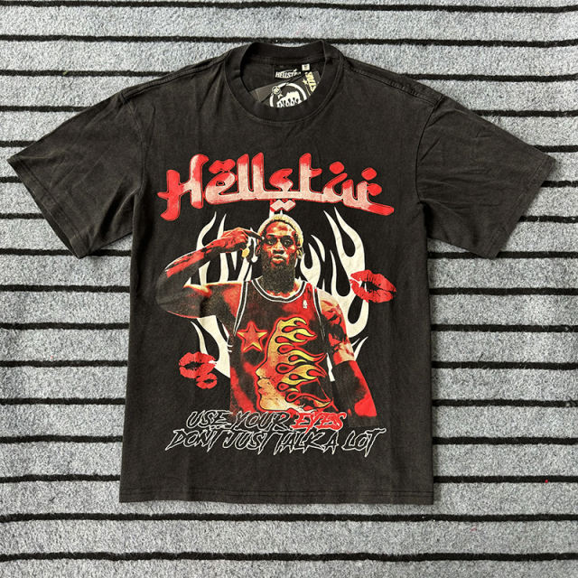 The Worm Rodman Dazzle Logo Print Washed Tee