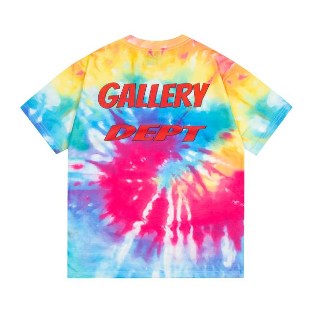 Retro tie-dyed rainbow splash washed printed tee