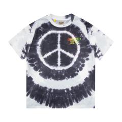 Retro rainbow gradient logo tie-dye Washed Print tee