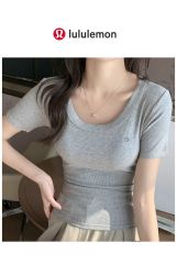 Lulu Threaded U Neck tee for girls【one pack 3 pieces】