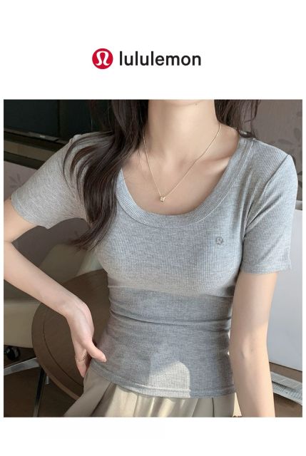 Lulu Threaded U Neck tee for girls【one pack 3 pieces】