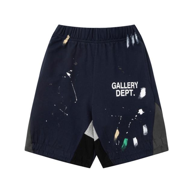 Graffiti crayon splashing ink patchwork shorts