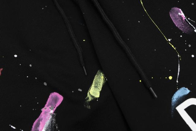 Colored chalk ink splash drawstring shorts
