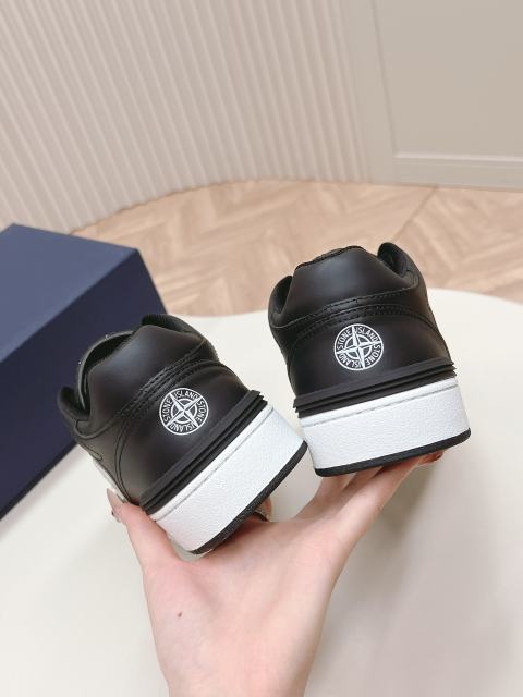1:1 quality version  St0ne x Di0r Co-branded 3D logo printed cowhide breathable sneakers 3 colors