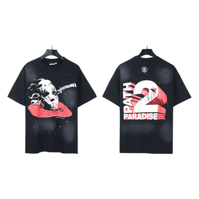 Skull Blood Park White Ink Dot Washed Version Tee