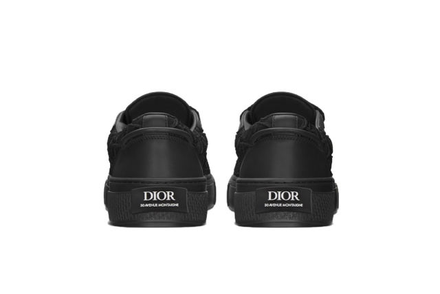 D Sneaker Black Smooth Calfskin Oblique Raised Embroidery 3SN303ZYQ_H900