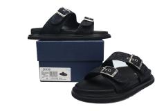D AQUA SANDAL All Black Dior Oblique Jacquard