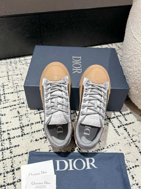 1:1 quality version  Di0r x St0ne isl@nd Electric embroidered letters lace-up casual board shoes 6 colors