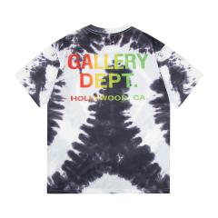 Retro rainbow gradient logo tie-dye Washed Print tee