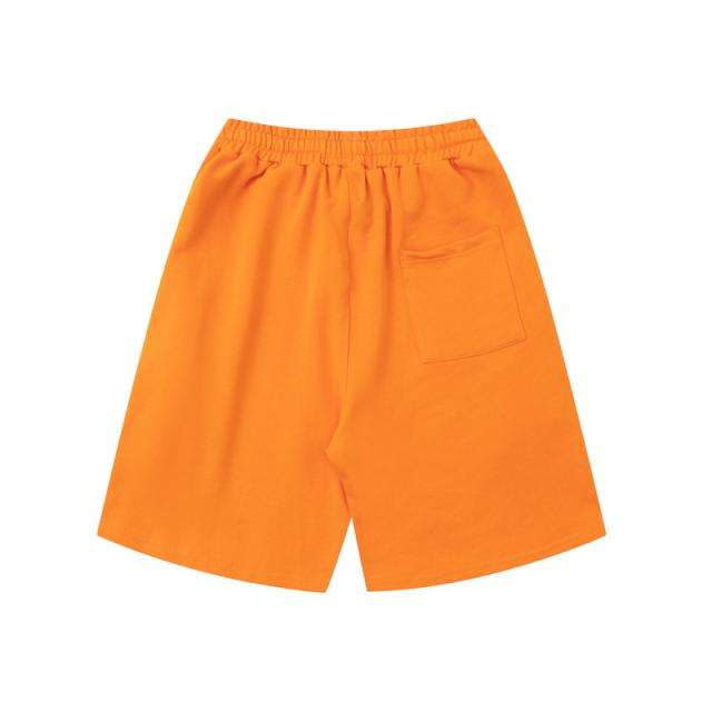 Contrast color double-sided logo solid color shorts