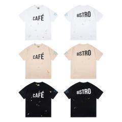 Retro Gradient Alphabet Oil Painting Washed Print tee