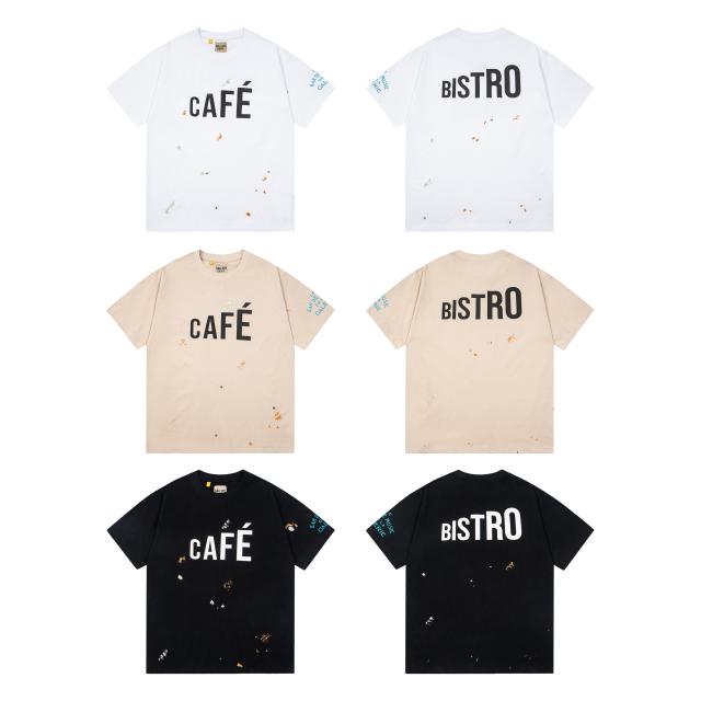 Retro Gradient Alphabet Oil Painting Washed Print tee