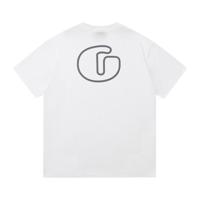 Retro overlapping floating grey label Washed Print tee