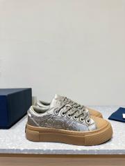 1:1 quality version  Di0r x St0ne isl@nd Electric embroidered letters lace-up casual board shoes 6 colors