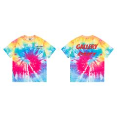 Retro tie-dyed rainbow splash washed printed tee