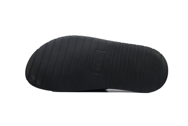 D AQUA SANDAL All Black Dior Oblique Jacquard