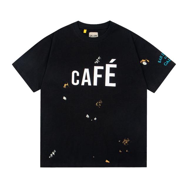 Retro Gradient Alphabet Oil Painting Washed Print tee