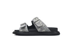 D AQUA SANDAL Light Grey Dior Oblique Jacquard
